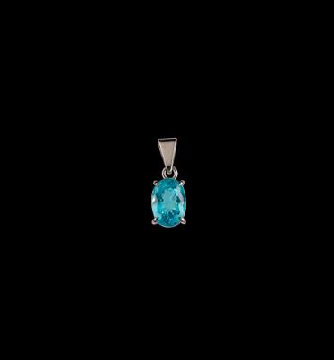 A Pendant with Paraiba Tourmaline Total Weight c. 3.91 ct - Jewellery
