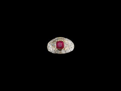 A Diamond Ring with an Untreated Ruby by Bulgari c. 1.43 ct - Klenoty