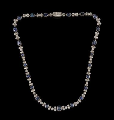 A Diamond and Sapphire Necklace - Gioielli