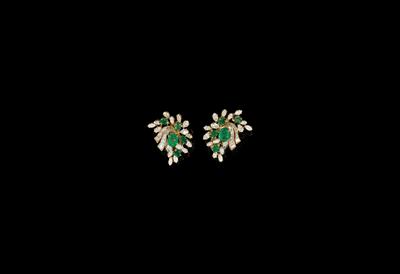 Diamant Smaragd Ohrclips - Juwelen