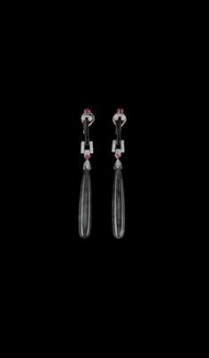 A Pair of Jadeite Ear Clip Pendants - Klenoty