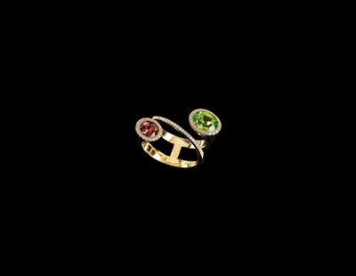 Peridot Turmalinring zus. ca. 1,50 ct - Juwelen