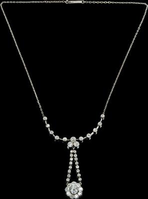 An Old-Cut Diamond Necklace, Total Weight c. 3.70 ct - Jewellery
