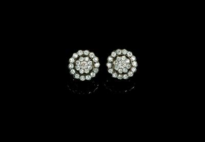 A Pair of Old-Cut Diamond Ear Clips, Total Weight c. 3.60 ct - Jewellery