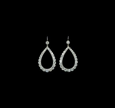 A Pair of Old-Cut Diamond Ear Pendants, Total Weight c. 7 ct - Klenoty