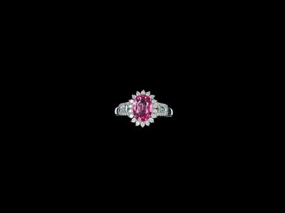 Diamantring mit unbehandeltem Padparadscha Saphir 2,56 ct - Juwelen