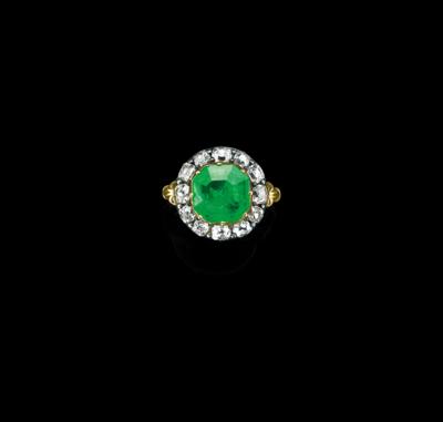 Altschliffdiamant Smaragdring - Juwelen