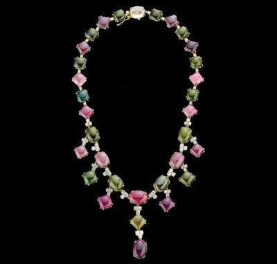 A Brilliant and Tourmaline Necklace - Juwelen