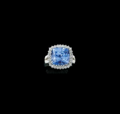A Brilliant Ring with Untreated Sapphire c. 18.84 ct - Klenoty