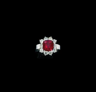 A Brilliant Ring with Untreated Spinel c. 3.24 ct - Klenoty