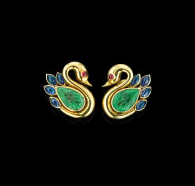 A Pair of Swan Ear Clips by Bulgari - Klenoty