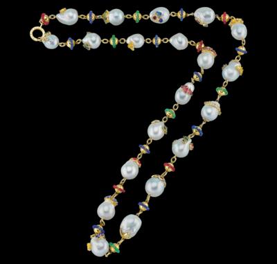 Moroni Südseekulturperlen Farbstein Halskette - Juwelen