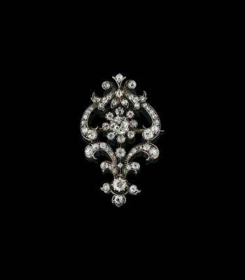 An old-cut diamond brooch total weight c. 3 ct - Šperky