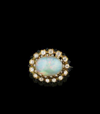 An old-cut diamond and opal brooch - Šperky