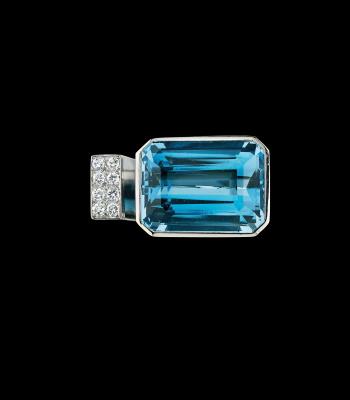 A brilliant ring with treated topaz c. 25 ct - Šperky