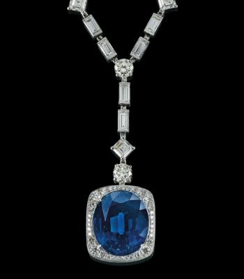 A necklace with sapphire c. 32.30 ct and diamonds 44.40 ct - Šperky