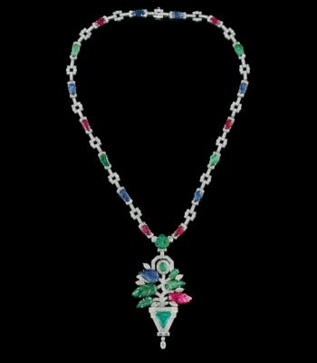 A diamond and coloured stone necklace - Gioielli