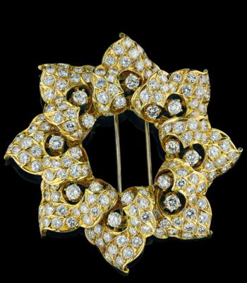 Kutchinsky Brillantbrosche zus. ca. 14 ct - Juwelen
