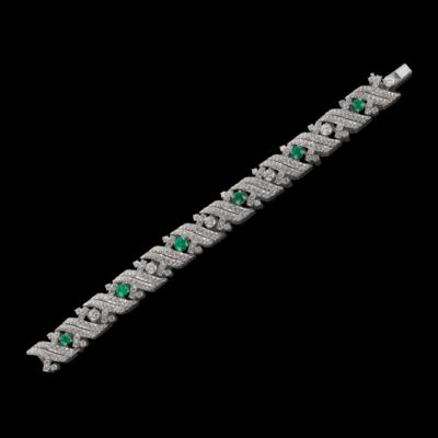 Brillant Smaragd Armband - Juwelen