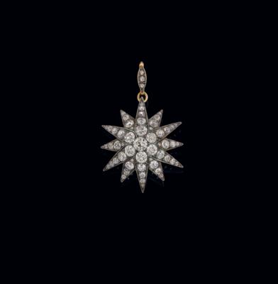 An old-cut brilliant star pendant total weight c. 5 ct - Exquisite Jewels