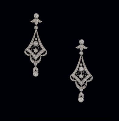 A pair of brilliant pendant ear studs, total weight c. 2.30 ct - Exkluzivní šperky