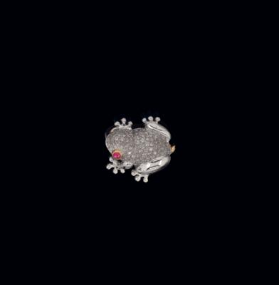 A brilliant frog brooch total weight c. 1 ct - Exquisite Jewels