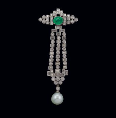 A diamond and emerald pendant - Exkluzivní šperky