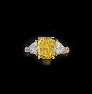 Fancy Deep Yellow Diamant Ring 5,26 ct - Juwelen