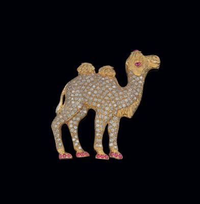 Moroni Brillantbrosche Kamel zus. ca. 4,80 ct - Juwelen