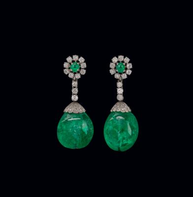 Smaragd Ohrclipgehänge zus. ca. 50 ct - Juwelen