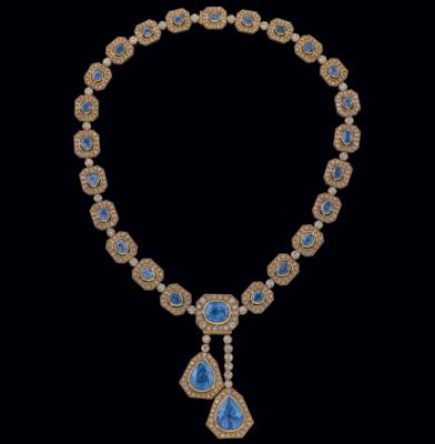 Variables Saphir Collier zus. ca. 44,60 ct - Juwelen