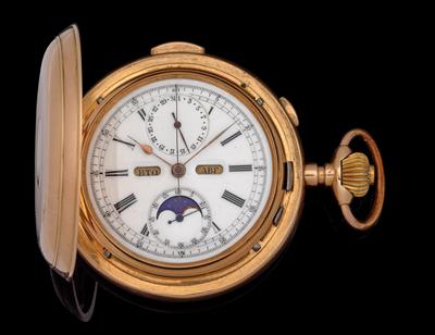 Taschenuhr mit Minutenrepetition, Kalendarium und Chronograph - Armband- und Taschenuhren