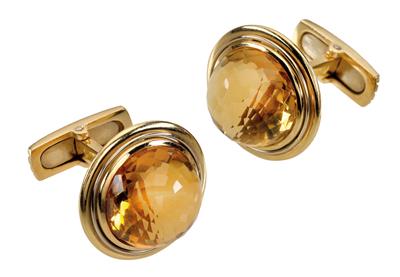 A pair of citrine cufflinks - Náramkové a kapesní hodinky