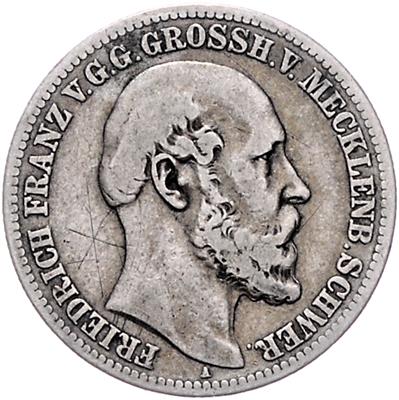 Mecklenburg-Schwerin, Friedrich Franz II. 1842-1883 - Coins, medals and paper money