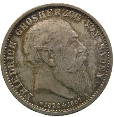 Baden, Friedrich I. 1856-1907 - Münzen, Medaillen und Papiergeld