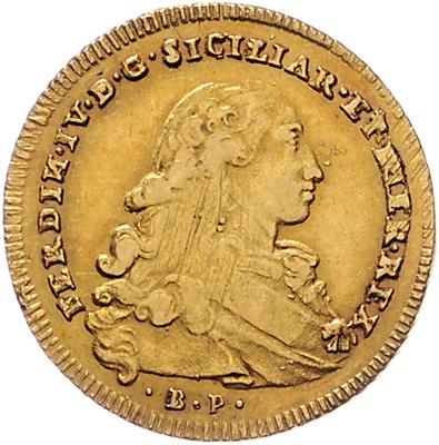 Königreich beider Sizilien, Ferdinand IV. 1759-1825, GOLD - Coins, medals and paper money