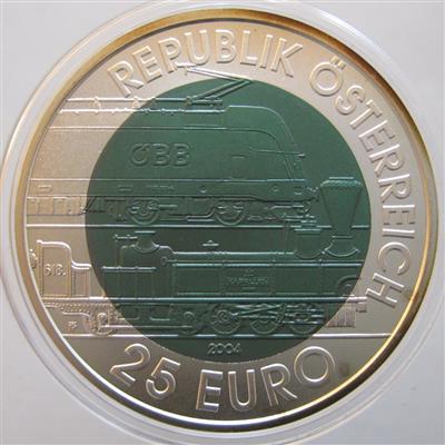 Bimetall Niobmünze 150 Jahre Semmeringbahn - Münzen, Medaillen und Papiergeld
