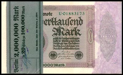 100.000 Mark Reichsbanknote vom 1.2.1923 - Münzen