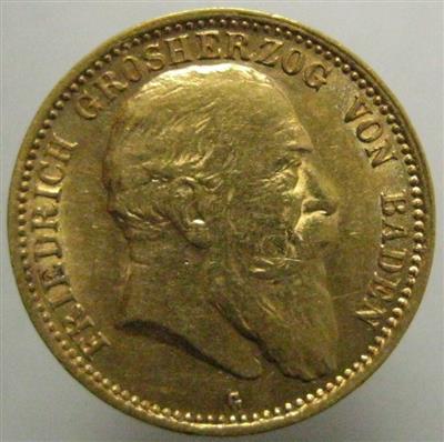 Baden, Friedrich I. 1852-1907 GOLD - Münzen