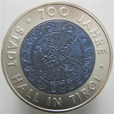 Bimetall Niobmünze 700 Jahre Stadt Hall - Münzen