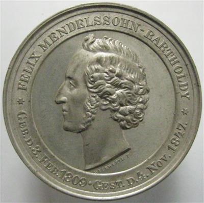 Felix Mendelssohn-Bartholdy /40-jähriges Jubiläum des Musik-Conservatoriums Leipzig 1883 - Münzen