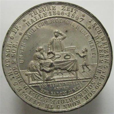Halle an der Saale, auf die Hungersnot 1846 und den Erntesegen 1847 - Münzen
