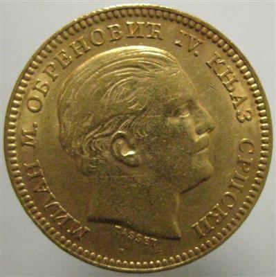 Milan Obrenovic IV. 1868-1889GOLD - Münzen