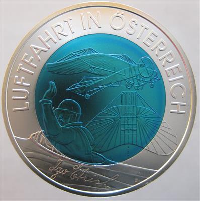 Bimetall Niobmünze österr. Luftfahrt - Coins
