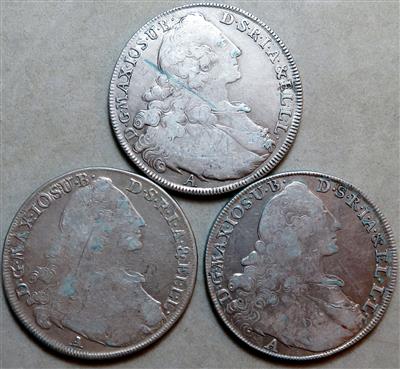 Bayern, Maximilian Josef 1745-1777 (3 Stk. AR) - Münzen