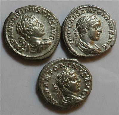 Elagabal 218-222 (3 Stk. AR Denare) - Münzen