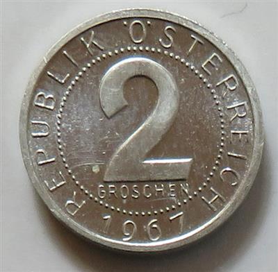 ALU 2 Groschen 1967, =0,91 g= offene PP - Münzen und Medaillen