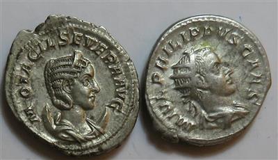 Otacilia Severa und Philippus II. (2 Stk. AR Antoniniane) - 