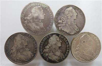 Bayern, Max Josef 1745-1777 (5 Stk.) - Münzen und Medaillen