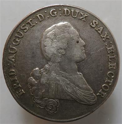 Sachsen, Friedrich August 1763-1806. Taler 1766 Dresden. Dav. 2682A. =27,79 g= III-/III - Coins